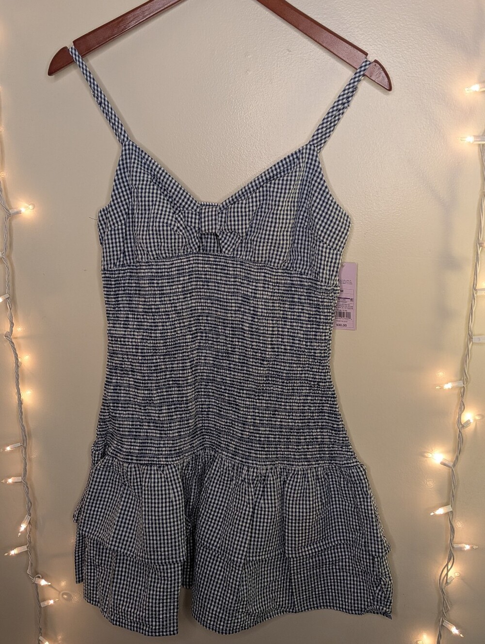 Wild Fable Navy and White Gingham Sundress - Size M